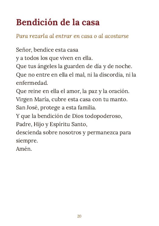 Página de la bendición de la casa